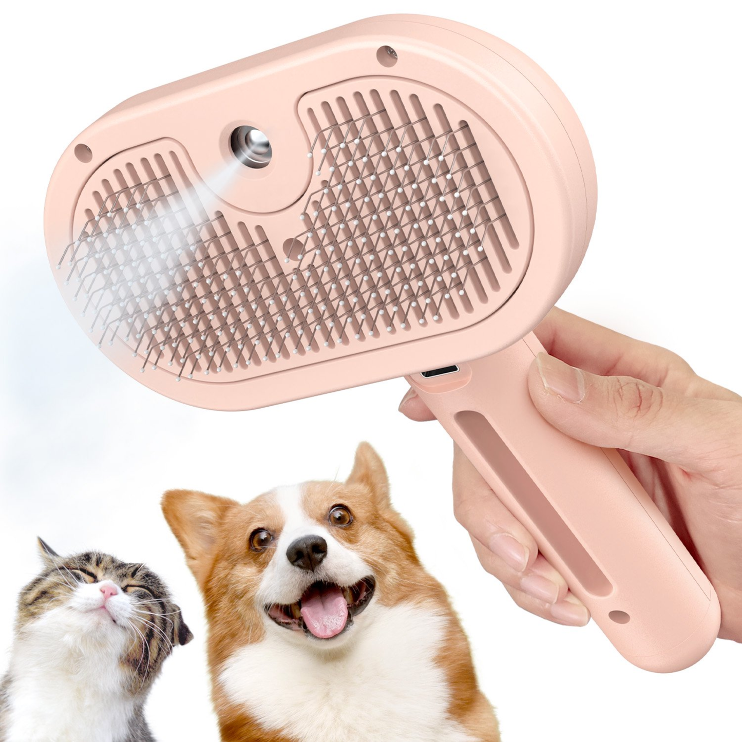PetWell Spray Cat Brush for Shedding