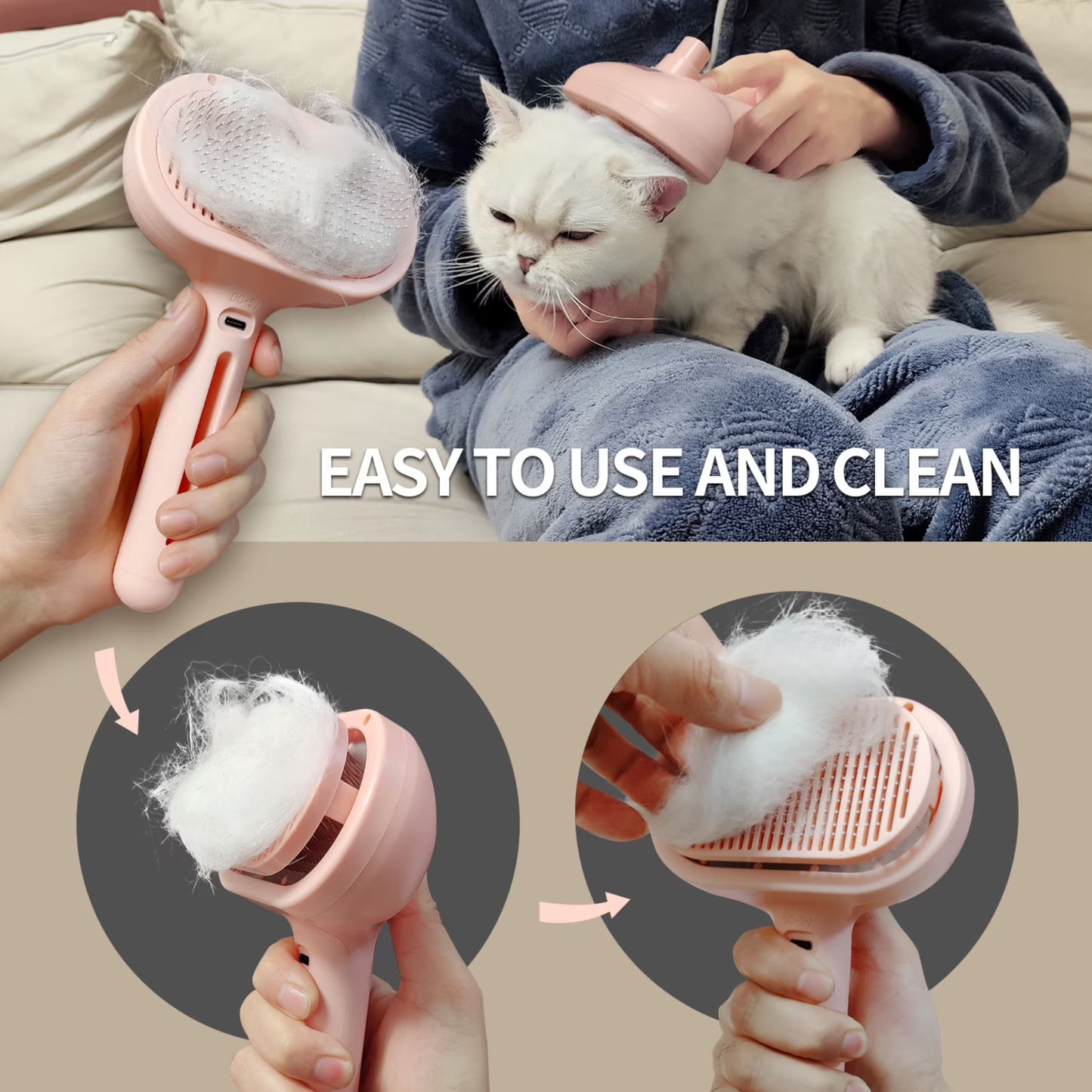 PetWell Spray Cat Brush for Shedding