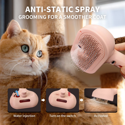 PetWell Spray Cat Brush for Shedding